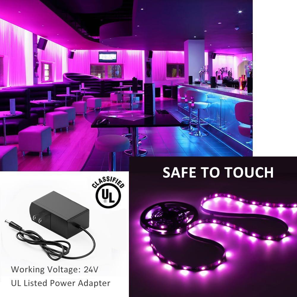 Novostella 20ft RGB LED Strip Lights Kit - APP Remote Controlled Color Changing, Music Sync, for Home Lighting Kitchen Bar Bedroom, Gaming Room