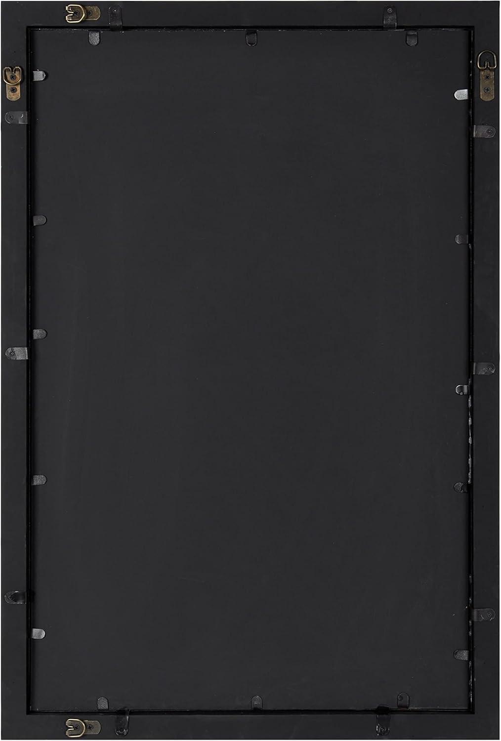24" x 36" Audubon Rectangle Wall Mirror Black - Kate & Laurel: Modern Farmhouse Style, Iron Detail