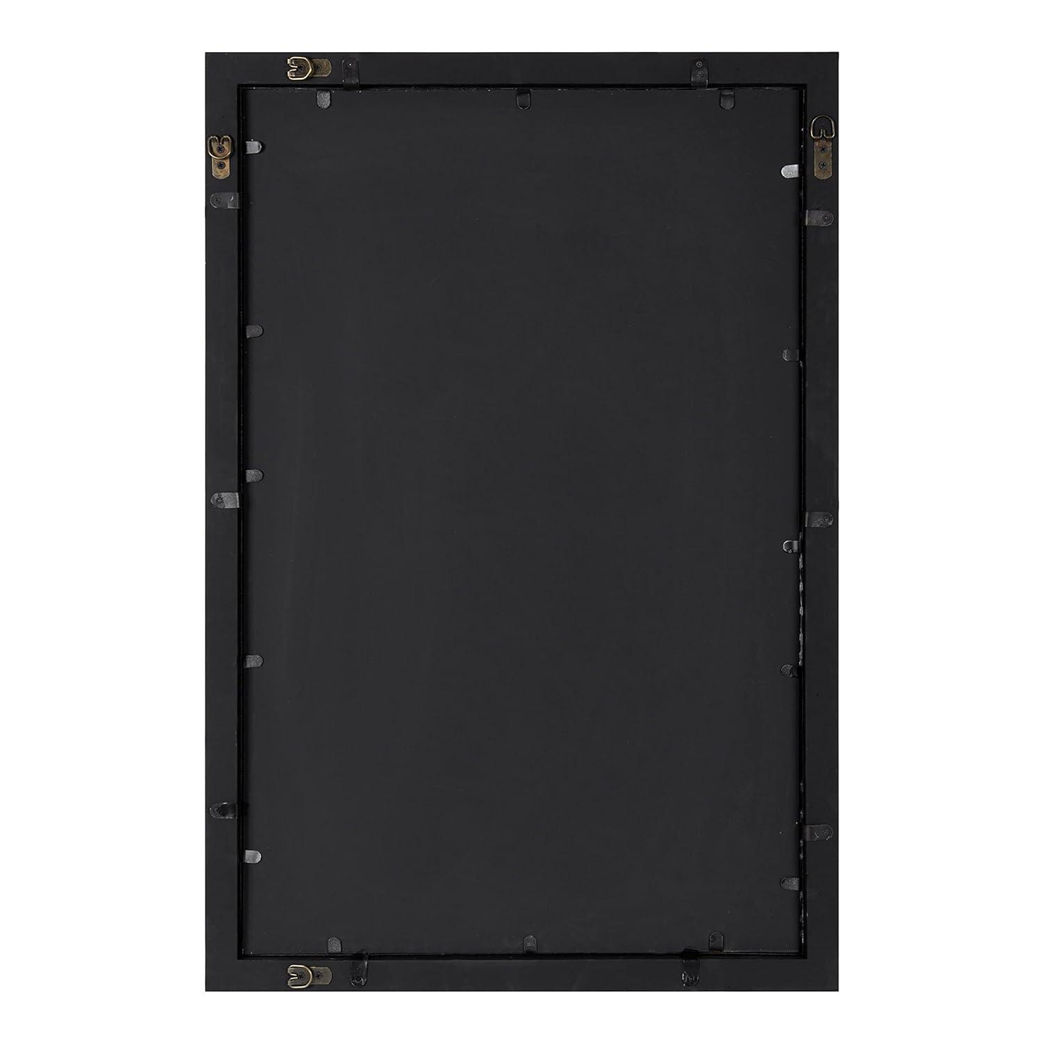 24" x 36" Audubon Rectangle Wall Mirror Black - Kate & Laurel: Modern Farmhouse Style, Iron Detail