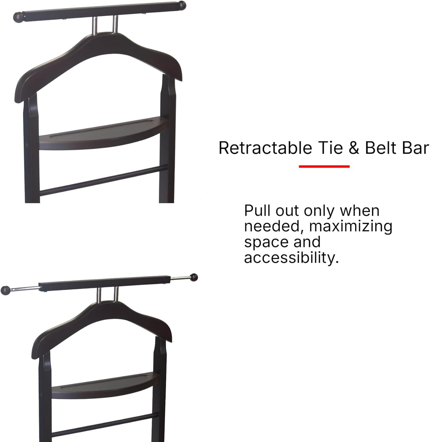 Knight Solid Wood Freestanding Valet Stand