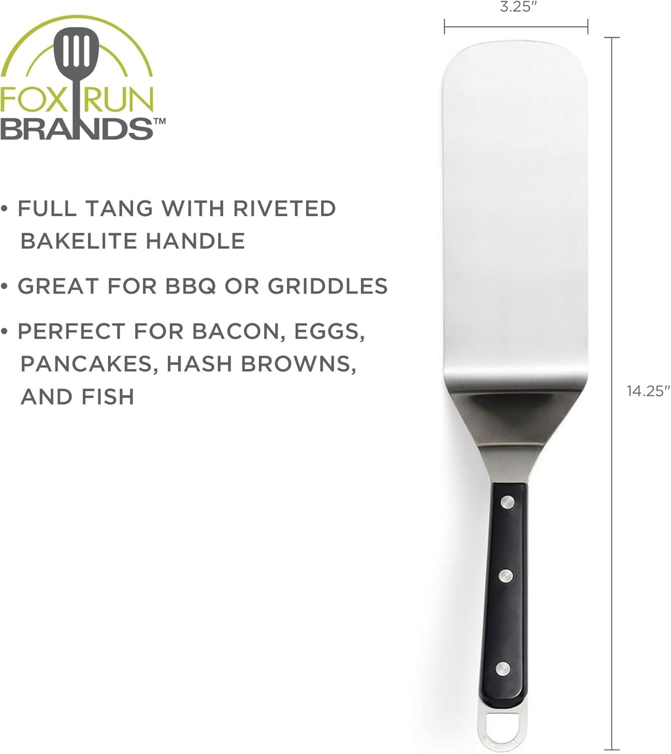 Fox Run Griddle Spatula, Stainless Steel, 14.76 x 2.95 x 3.35”