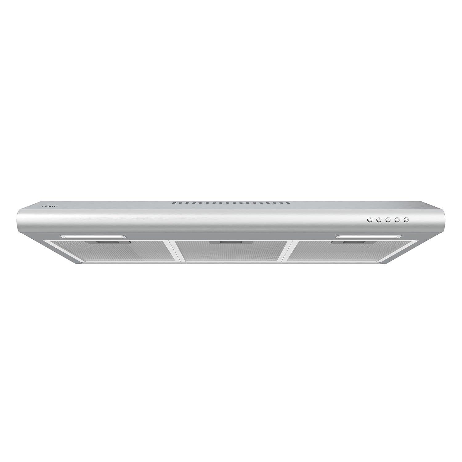 Under Cabinet Range Hood 30 inch Vent Hood for Kitchen with 3 Speed Exhaust Fan, Ducted and Ductless Convertible, Stainless Steel