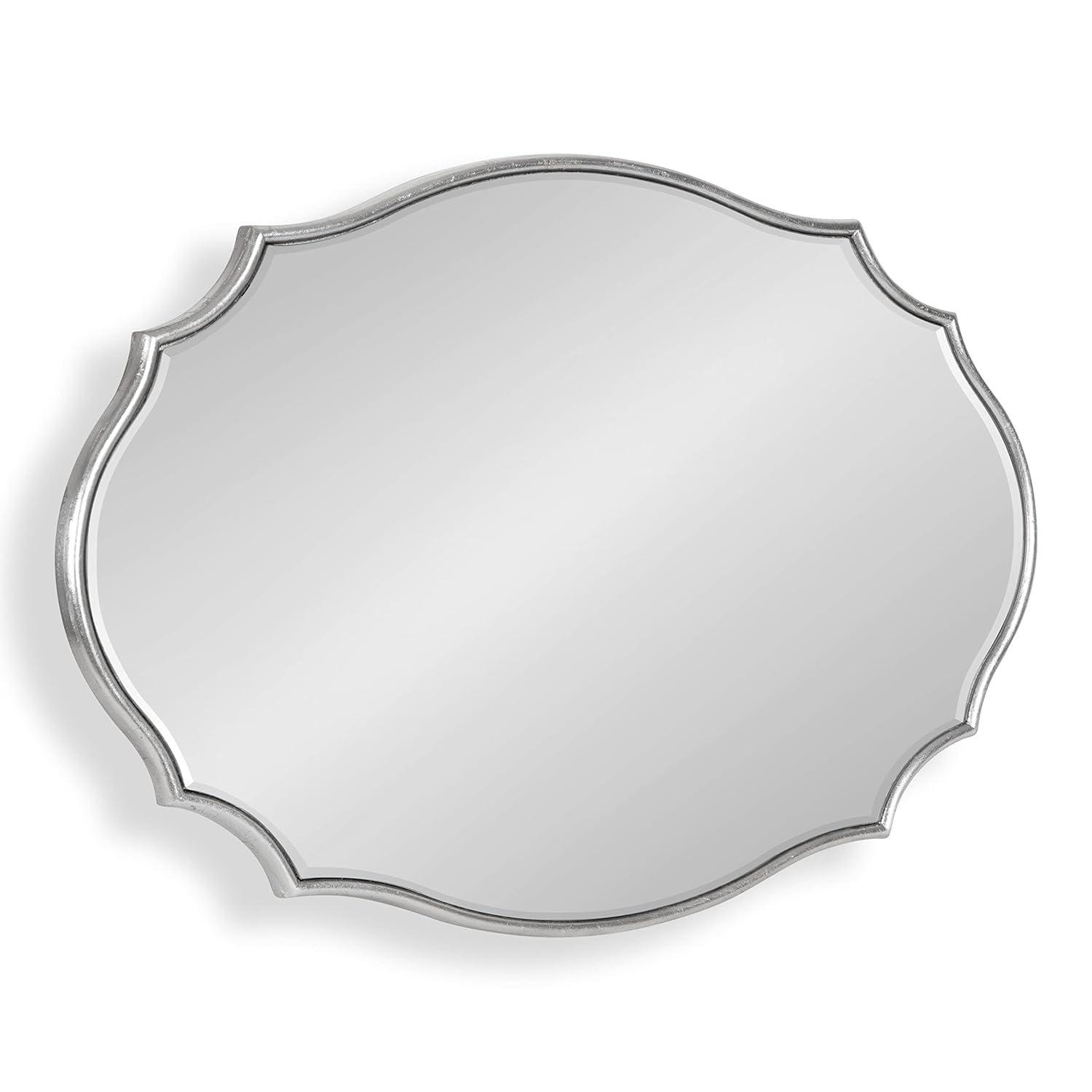 Leanna 18x24 Silver Scalloped Oval Wall Mirror