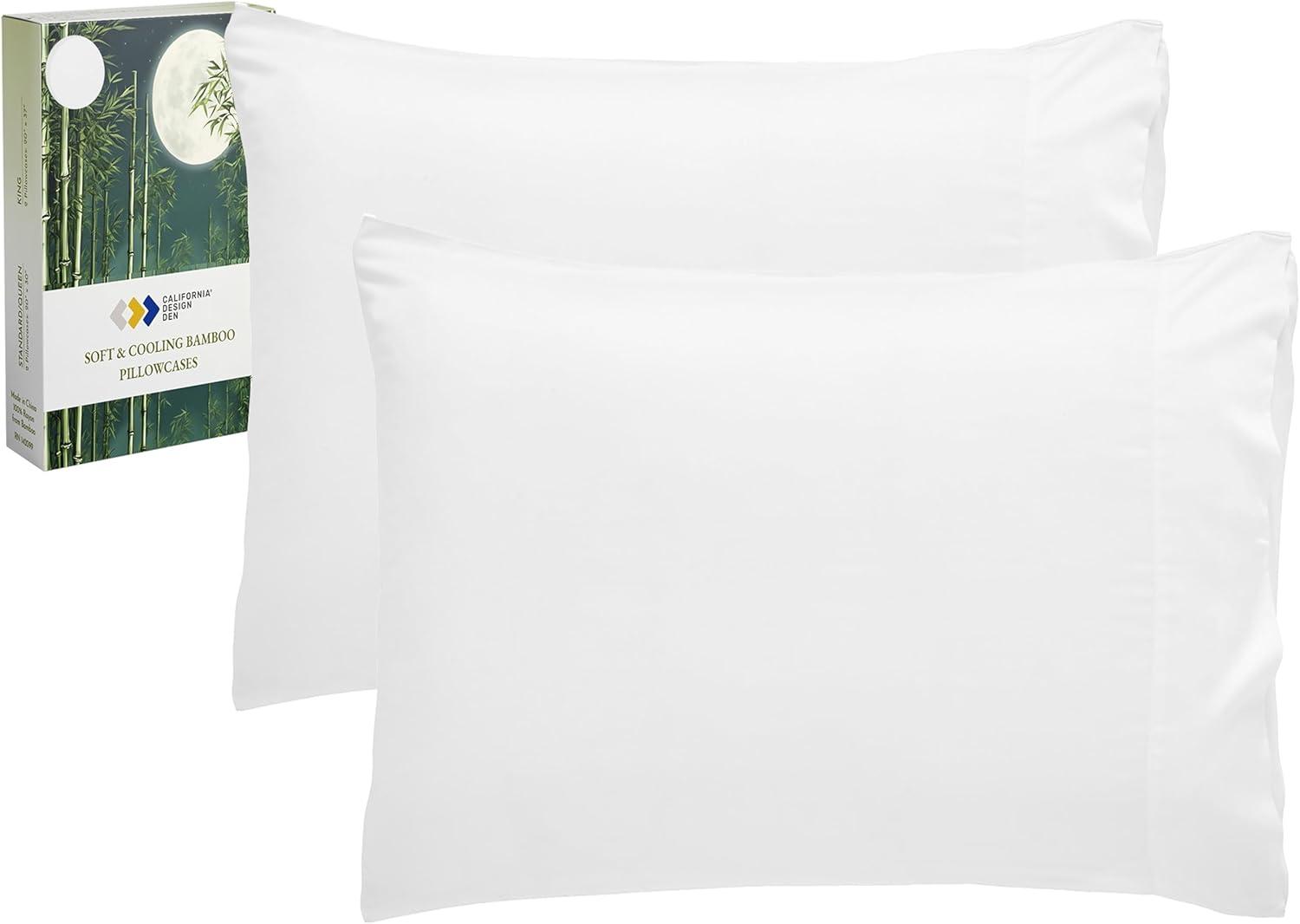 Bright White Rayon from Bamboo Standard/Queen Pillowcases Set of 2