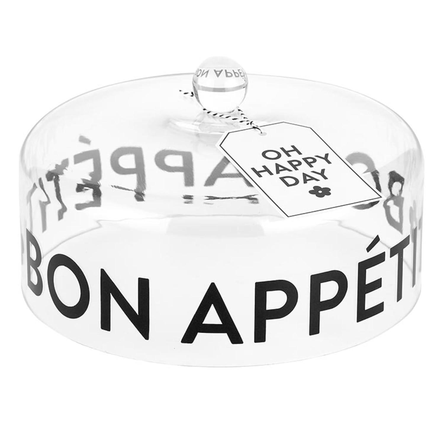 Santa Barbara Design Studio Clear Acrylic Cake Dome, Medium, Bon Appetit