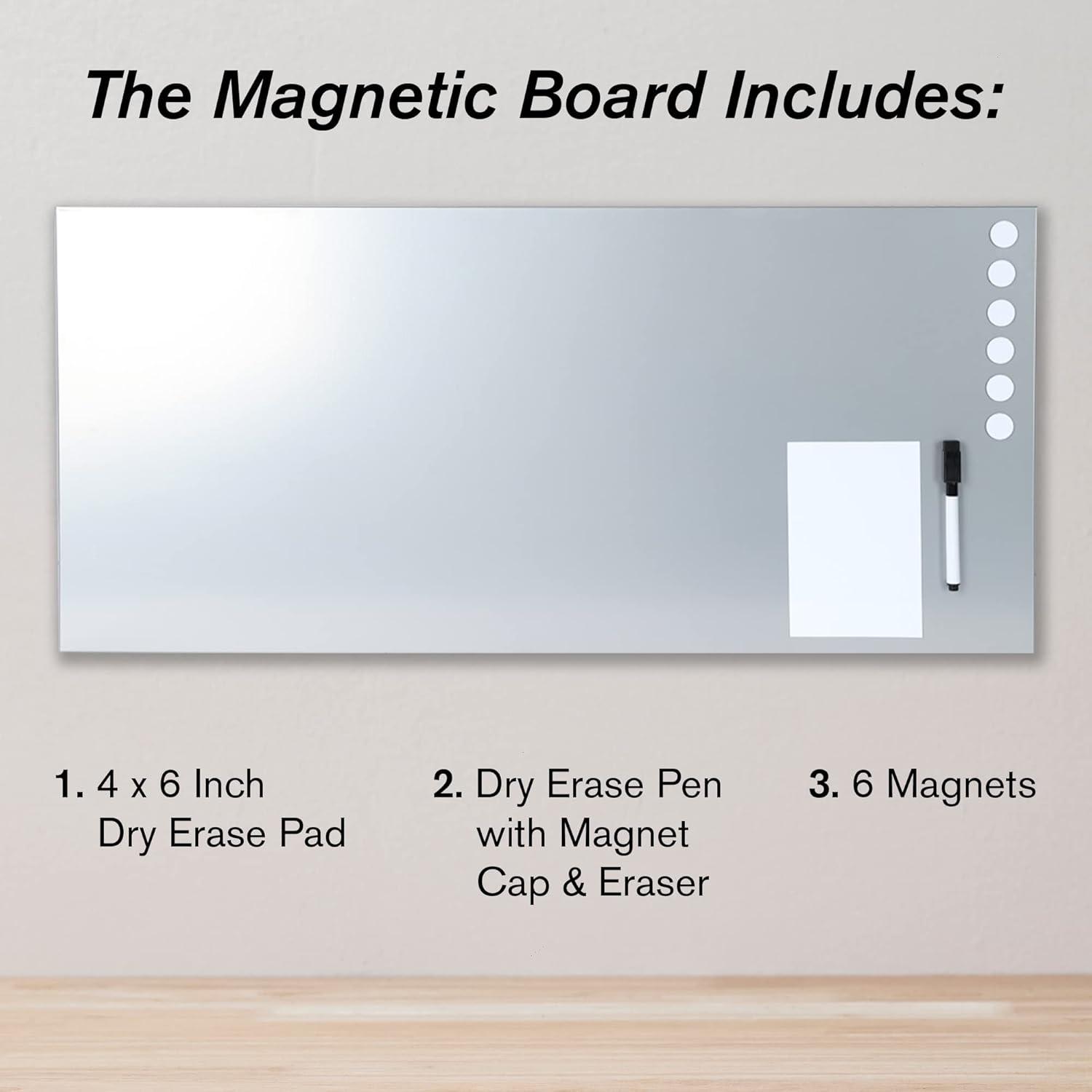 STEELMASTER 270163050 14" x 30" Magnetic Note Board, Silver
