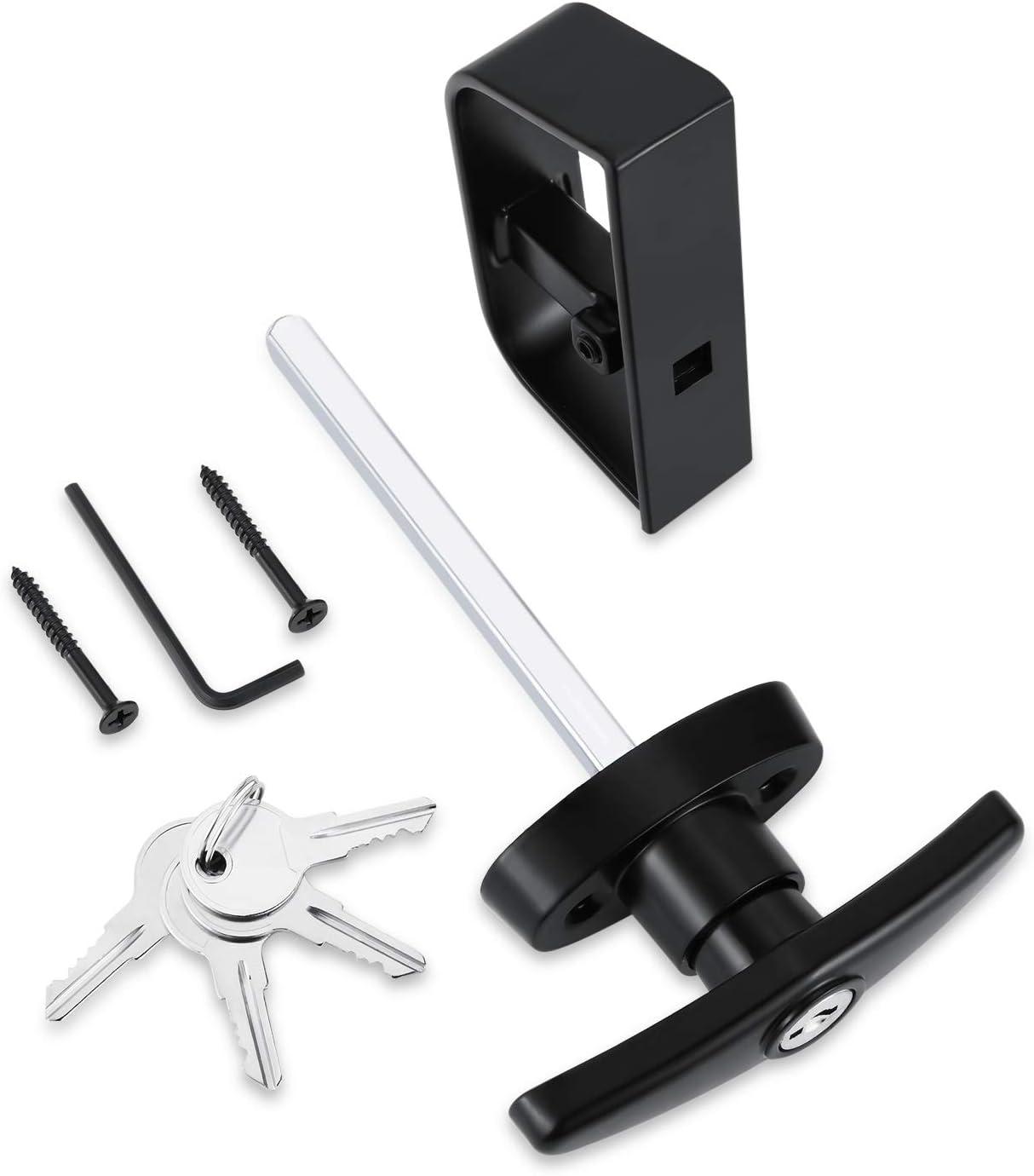 Black Powder Coated Shed Door T-Handle Lock Kit