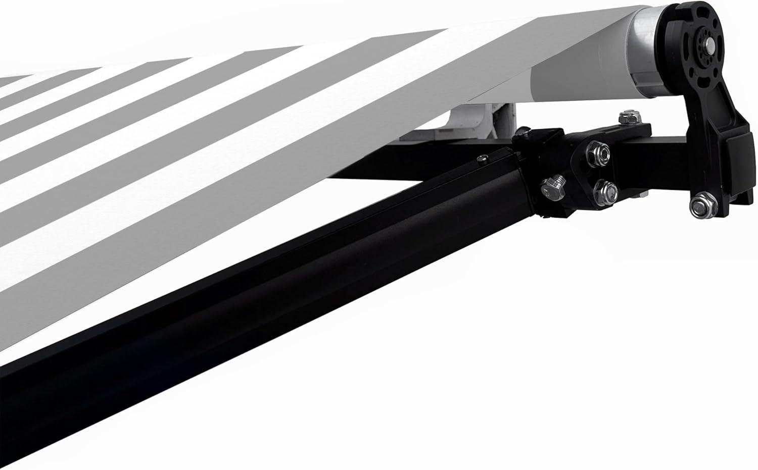 Retractable Home Patio Awning | Deck Canopy |UV Protection Sunshade | Manual Black Frame | Upgraded 2024