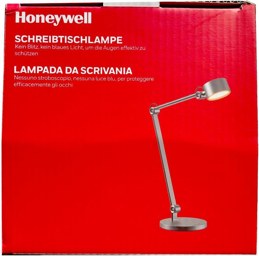 Honeywell HWT-01A Office LED Desk Lamp, 4000K Natural Light Dimmable Eye-Protection Table Lamps, Full Metal Touch Control Desk Light, Adjustable Swing Arm Table Light for Home Office Reading Bedroom