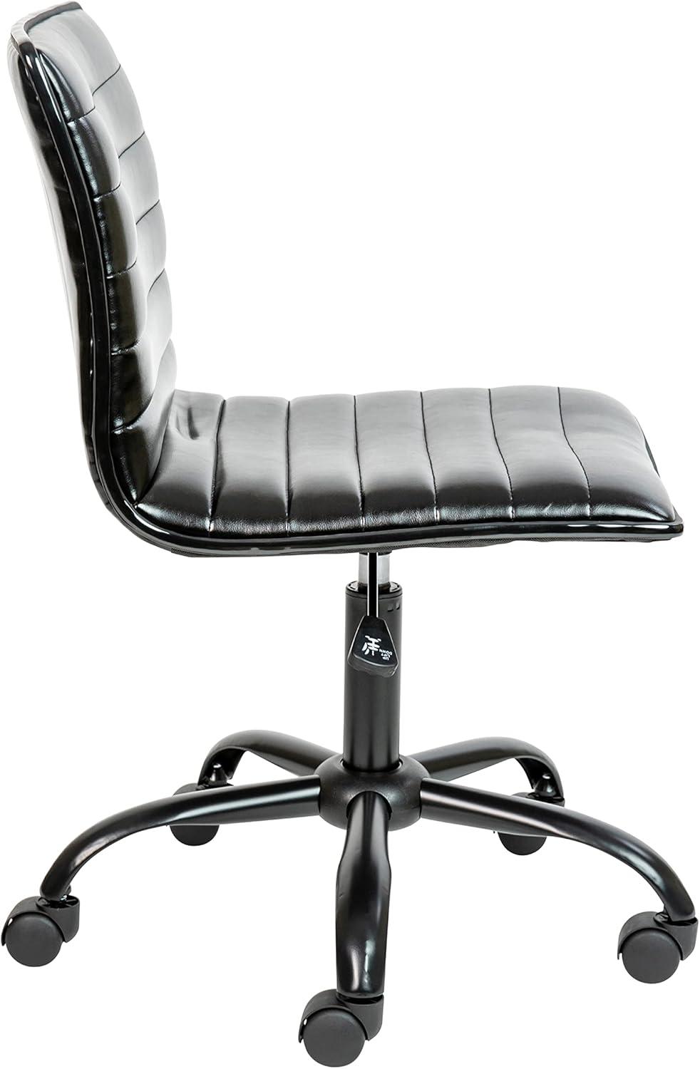 Flash Furniture Merchiston Low-Back Modern Ribbed Upholstered Vinyl Swivel Desk Chair by Flash Furniture