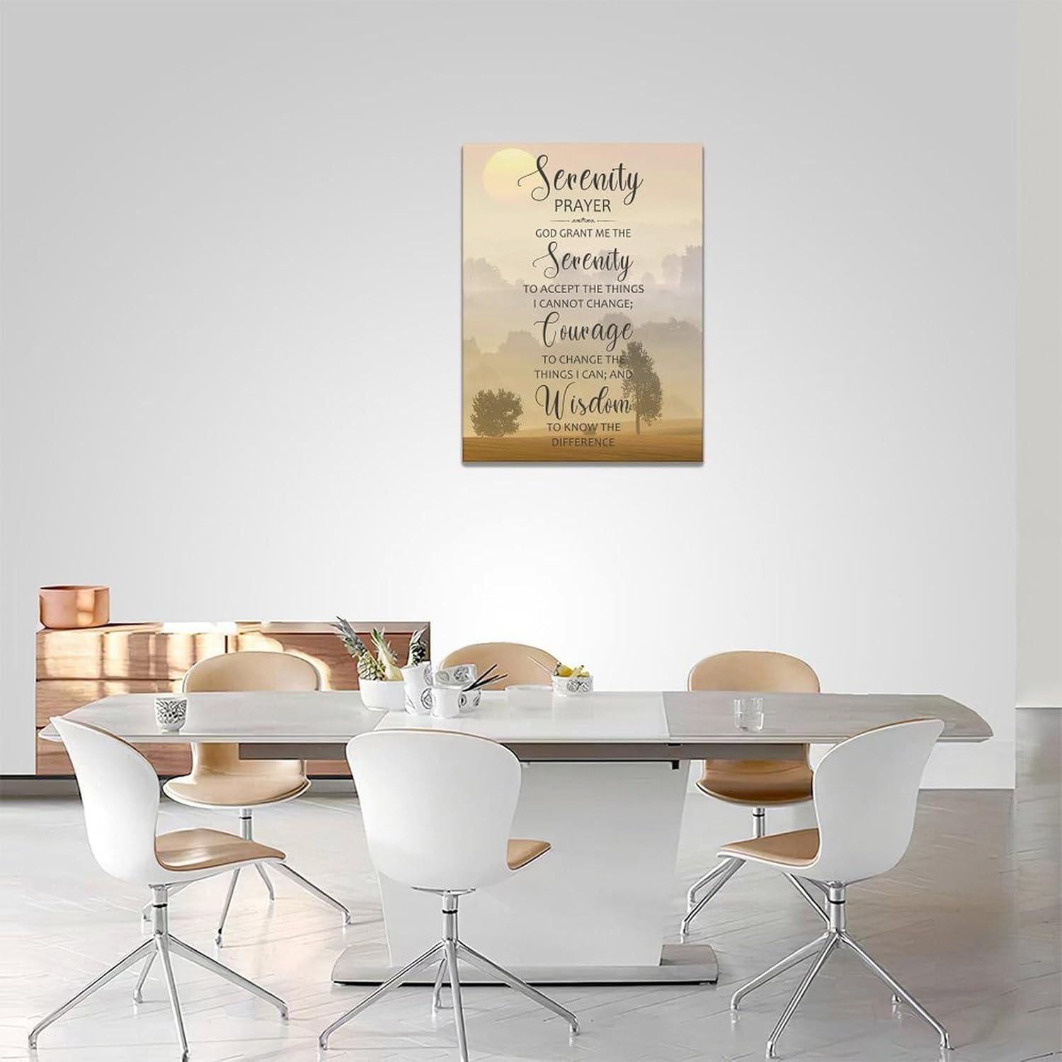 The Serenity Prayer Canvas Wall Art Serenity Prayer Sign Pictures Wall Decor Bible Verse Art God Grant Me Christian Religious Gifts Scripture Artwork for Bedroom Office Living Room 12"x16"
