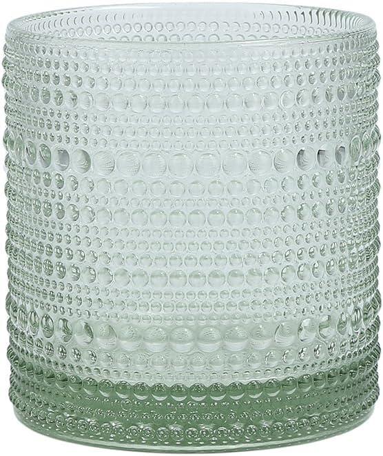 Sage Green Beaded Hobnail 14oz Glass Set