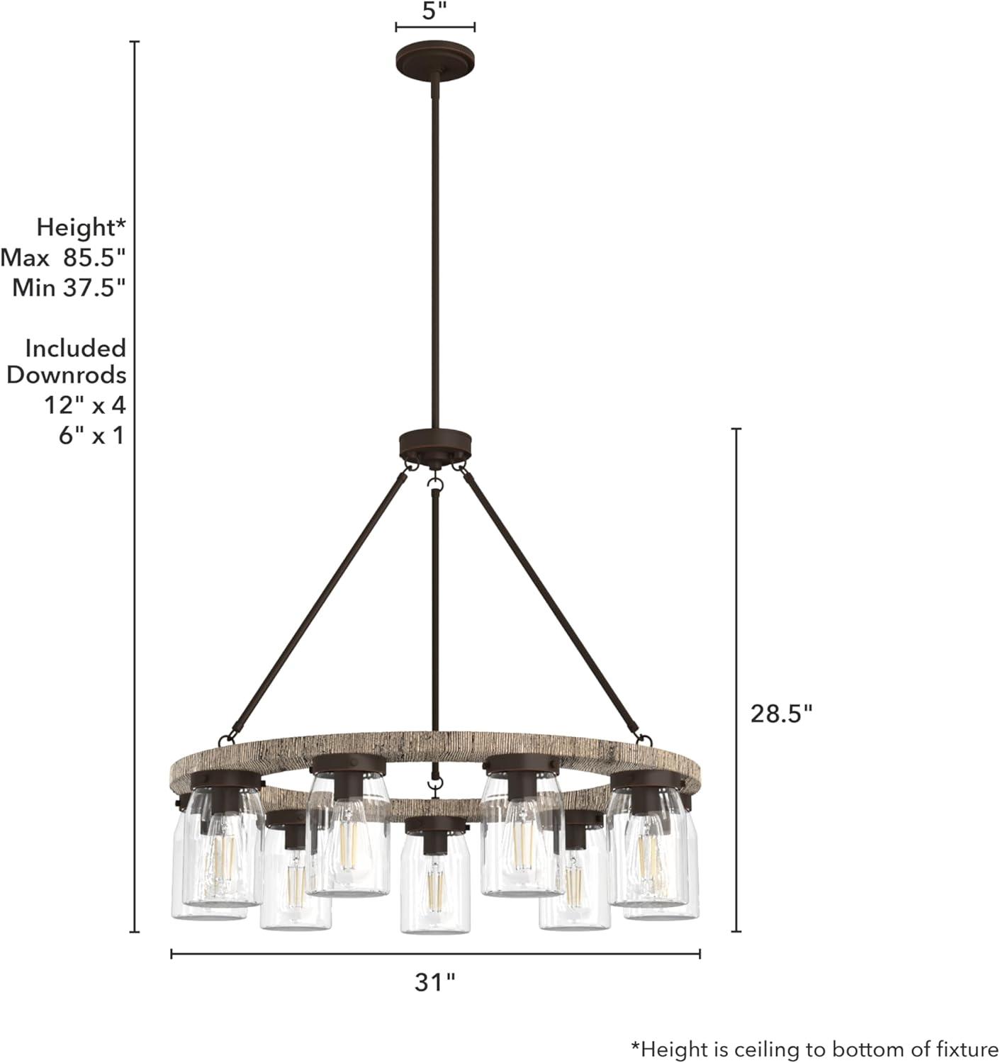 Devon Park Onyx Bengal 9-Light Bronze Wagon Wheel Chandelier