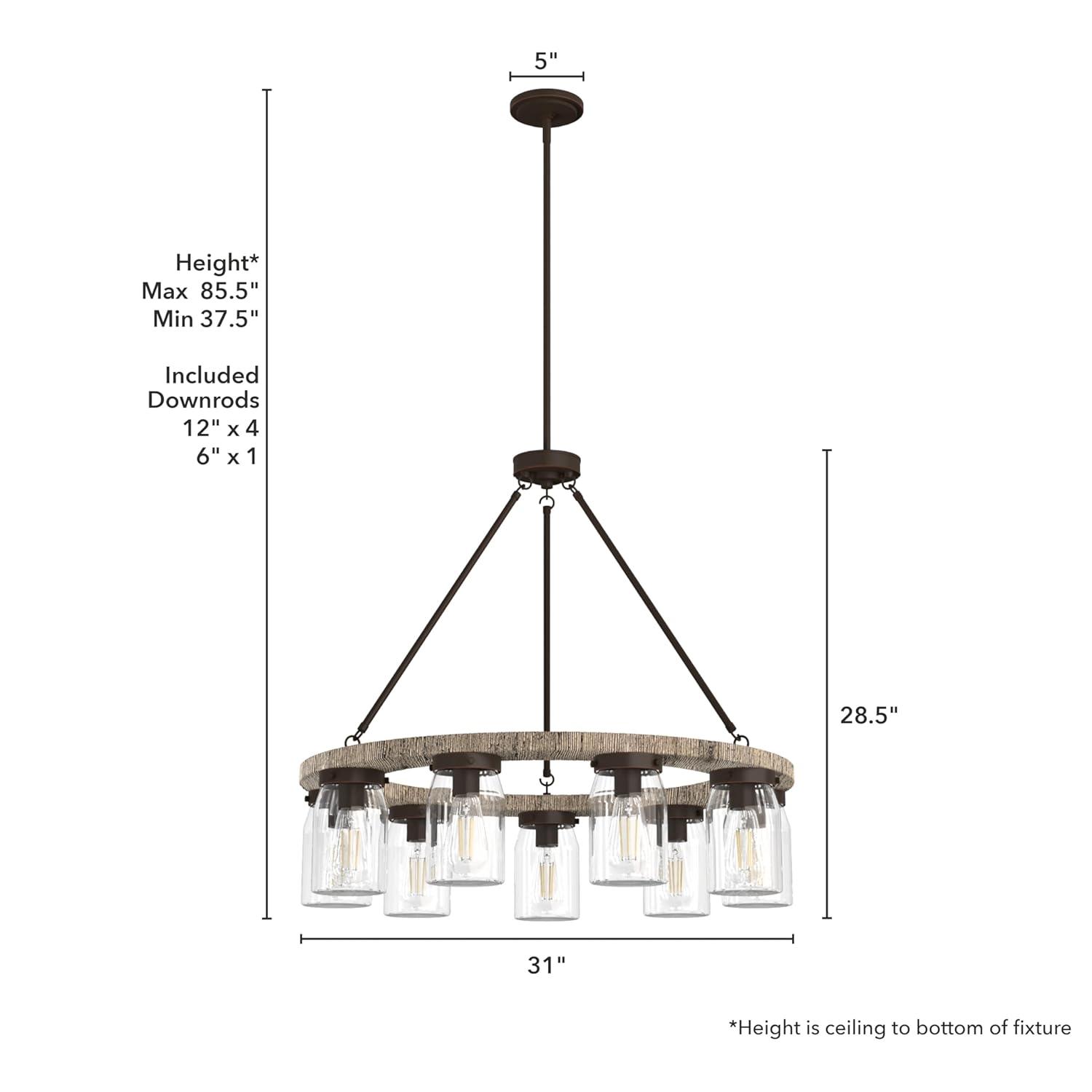 Devon Park Onyx Bengal 9-Light Bronze Wagon Wheel Chandelier