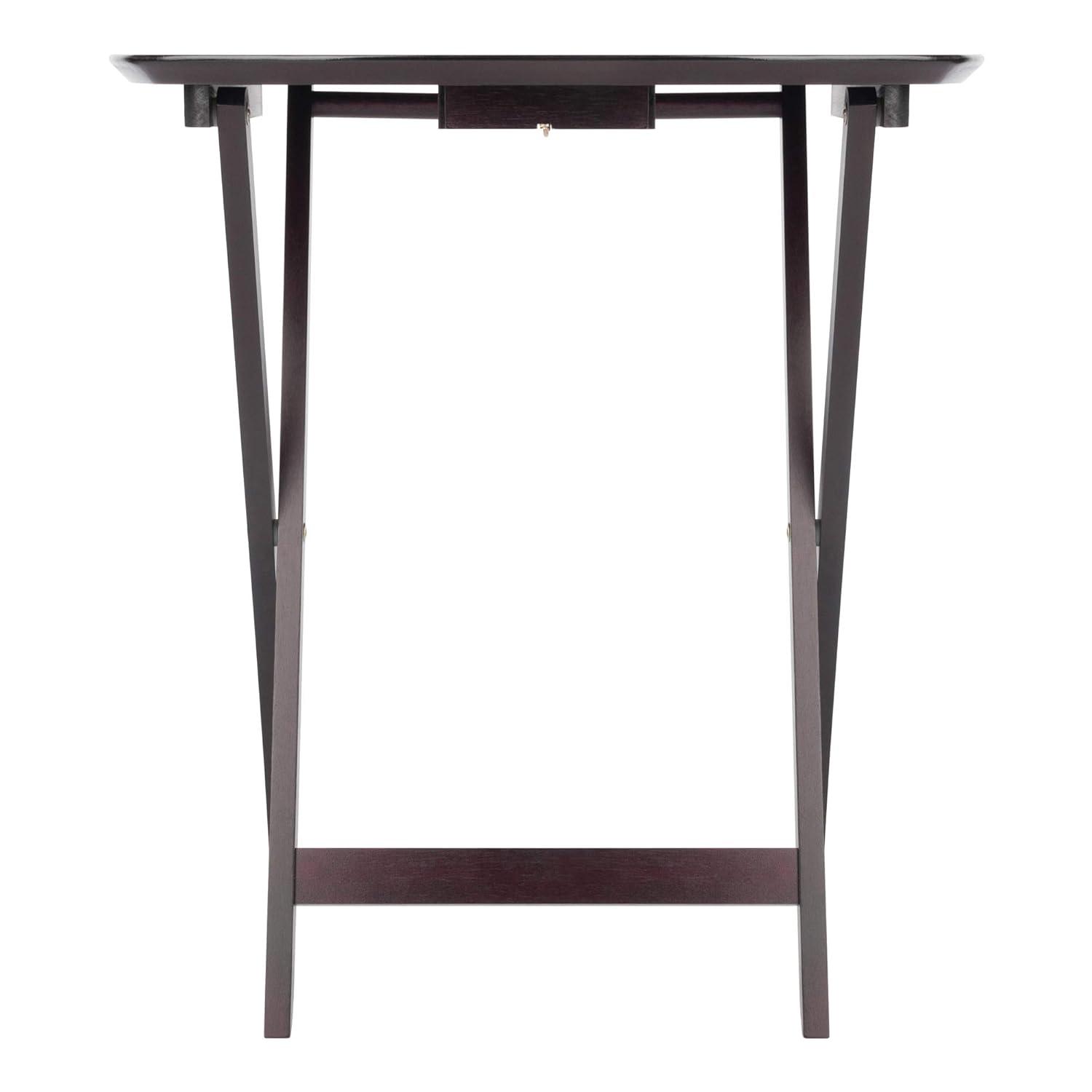 Winsome Set of 4 Single Snack Tables Espresso: Hardwood Folding Tray Table Set, No Assembly Required