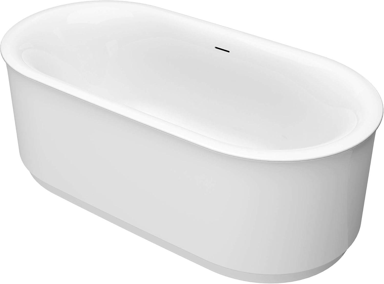 68'' x 34'' Freestanding Soaking Acrylic Bathtub