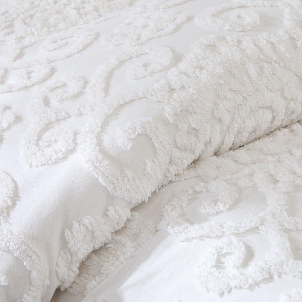 Suzanna Tufted Chenille Embroidered Medallion 3 Piece Cotton Duvet Cover Set