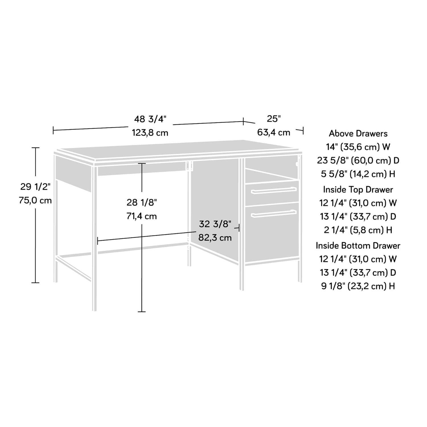 17 Stories Home Office Desk with Drawers and Open Shelf