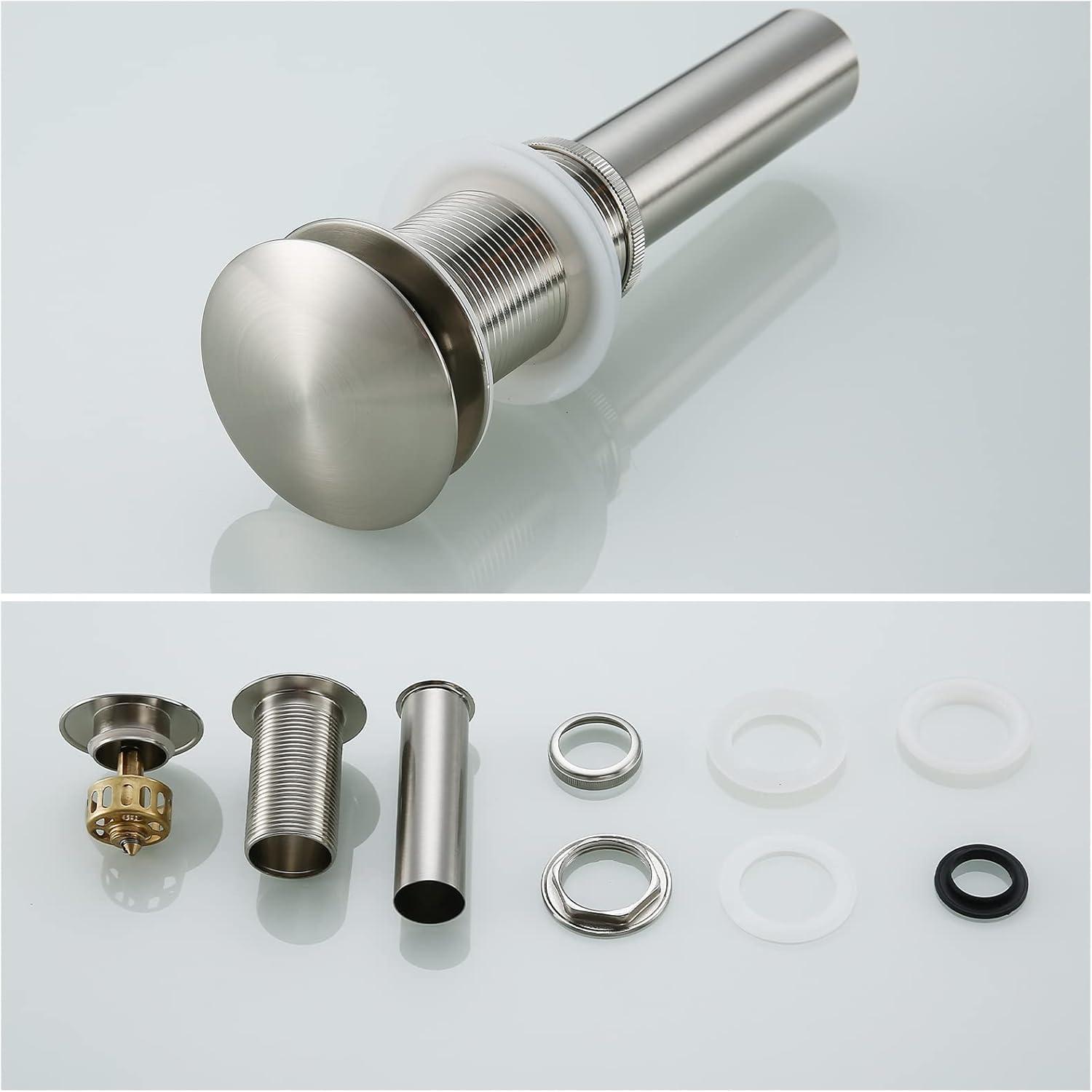 Brushed Nickel Solid Brass Bathroom Sink Drain Stopper