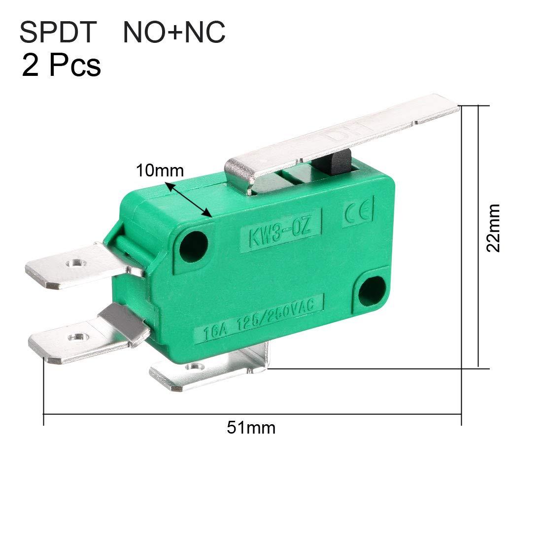 Green Thermoplastic SPDT Hinge Lever Micro Limit Switches