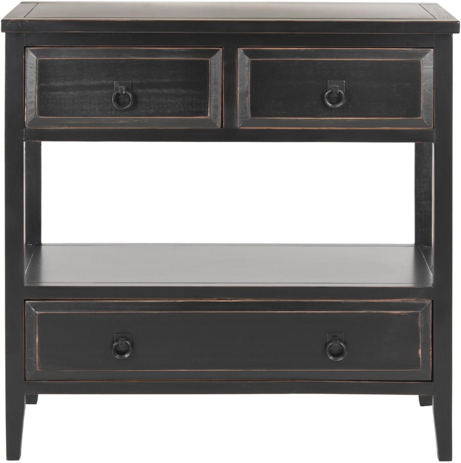 Branson Transitional 3-Drawer Black Sideboard - 32" Wide