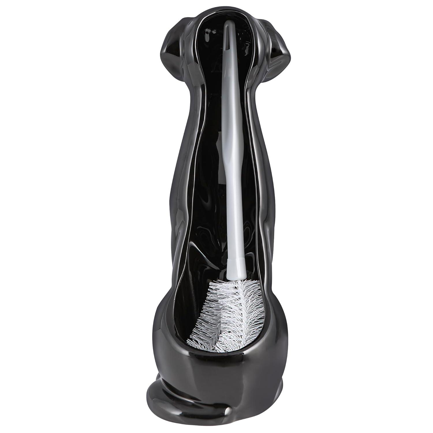 Allure Home Creations Black Lab Ceramic Toilet Brush And Holder by Allure Home Creation
