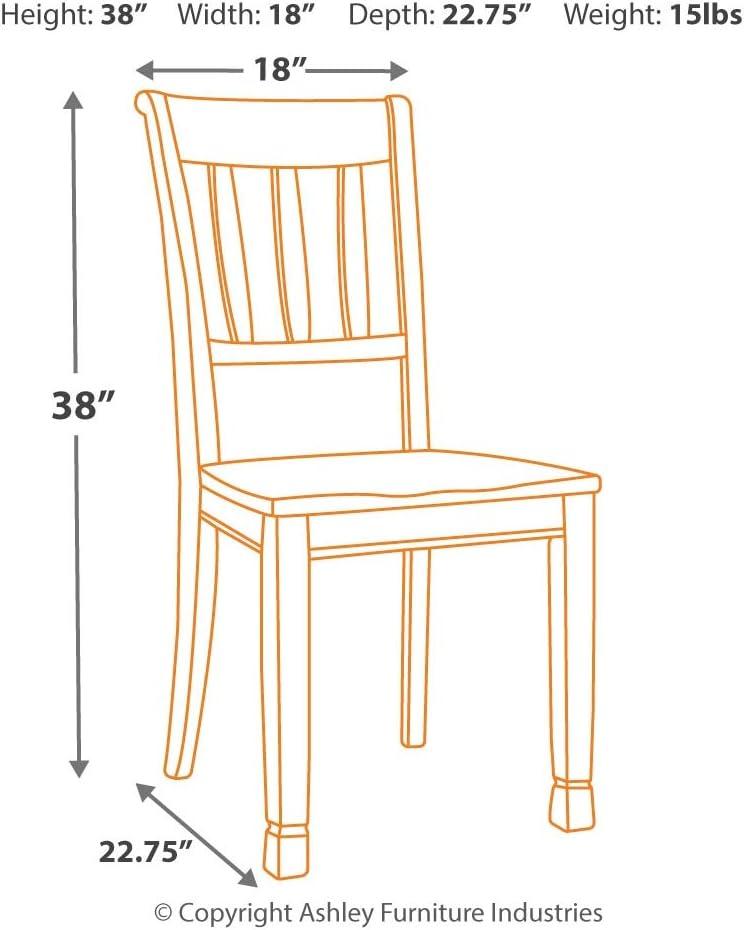 2pc Whitesburg Dining Room Side Chair Cottage White - Signature Design by Ashley: Hardwood Frame, Slat Back Design