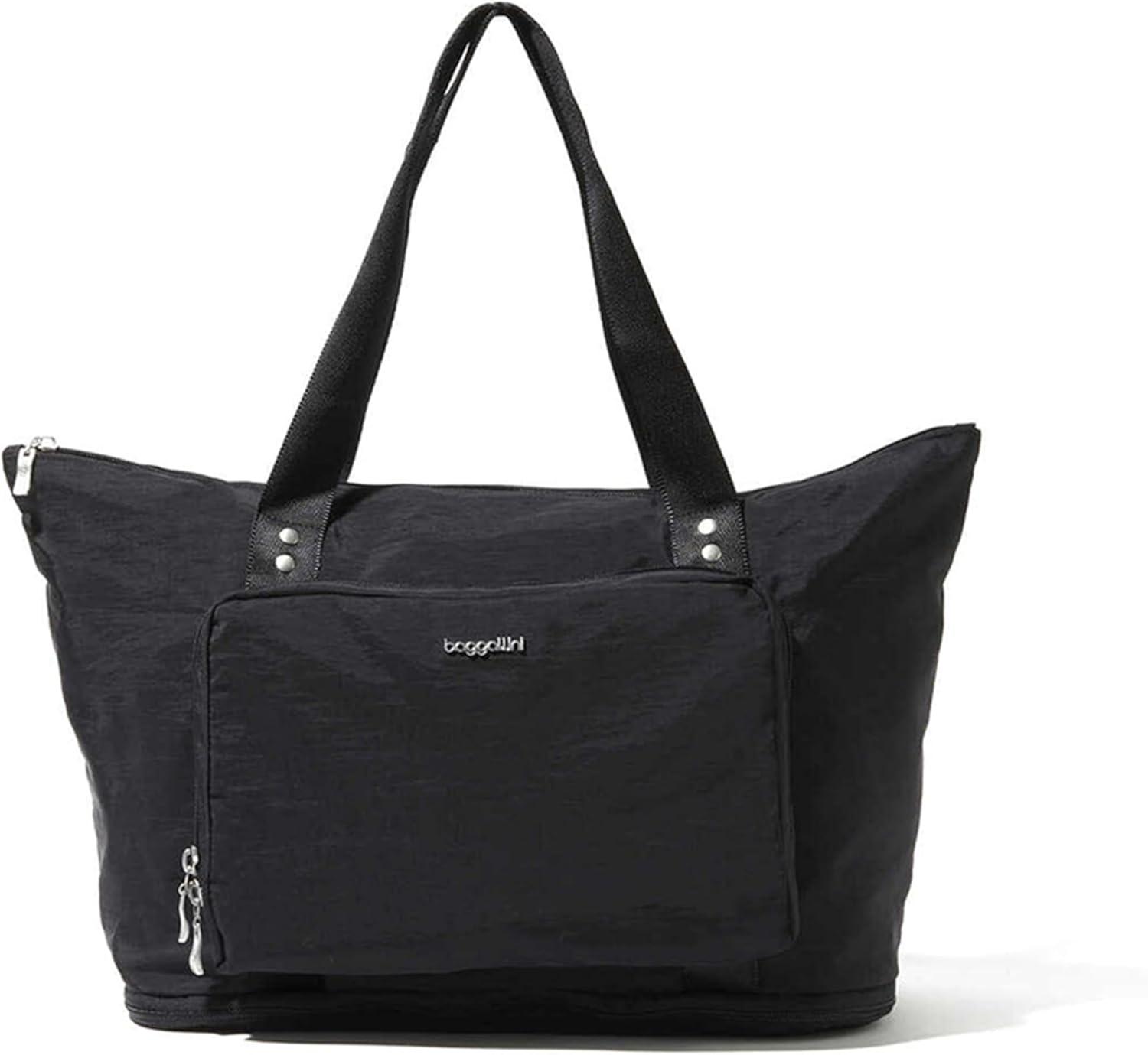 baggallini Carryall Expandable Packable Tote Bag - Black