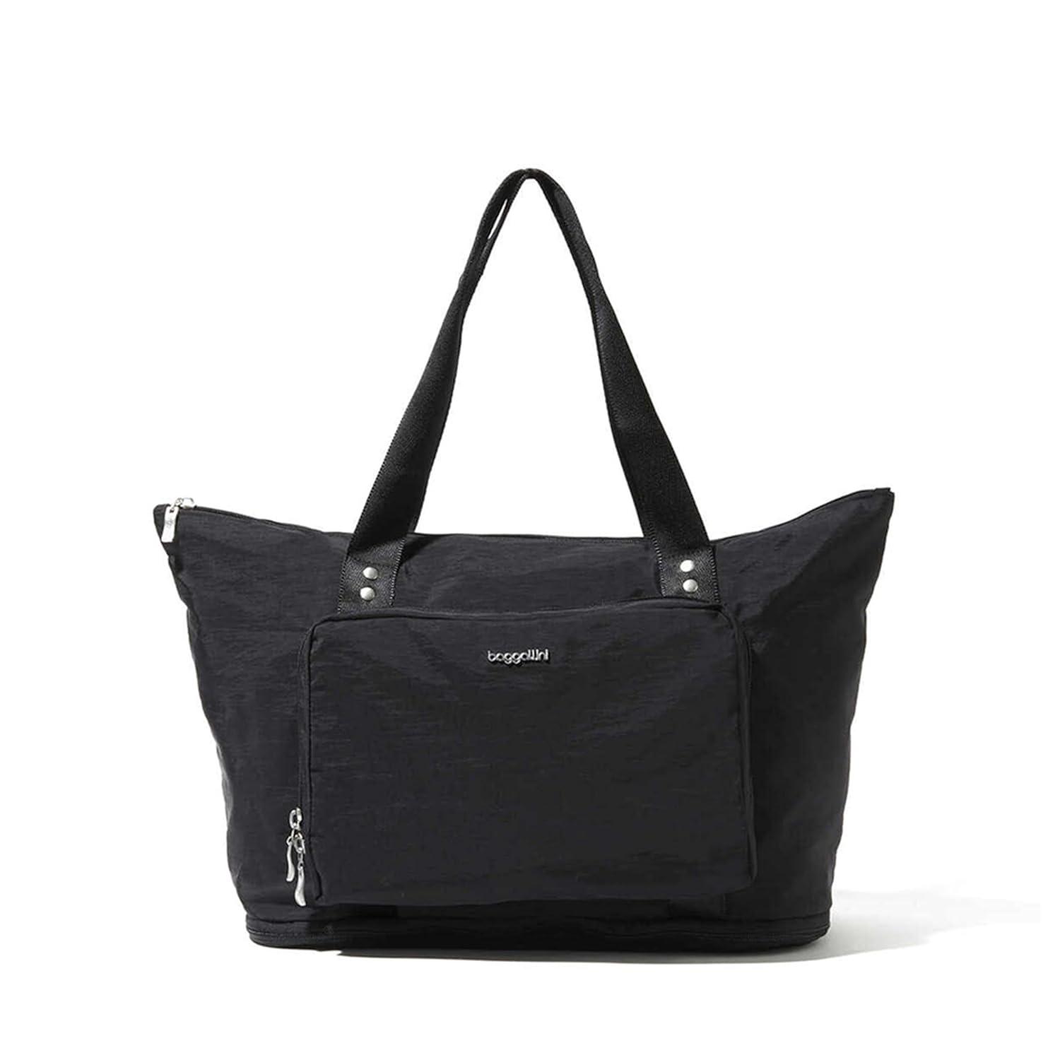 baggallini Carryall Expandable Packable Tote Bag - Black