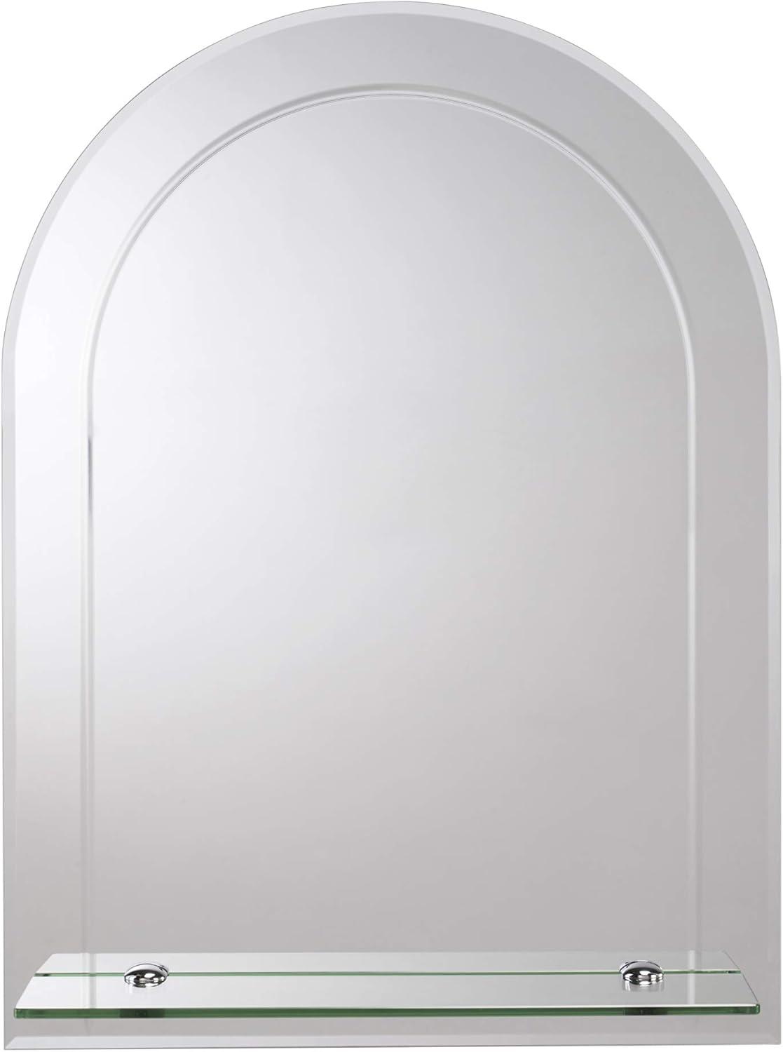 Croydex Fairfield Easy Install, Arch Bathroom Mirror with Single Shelf