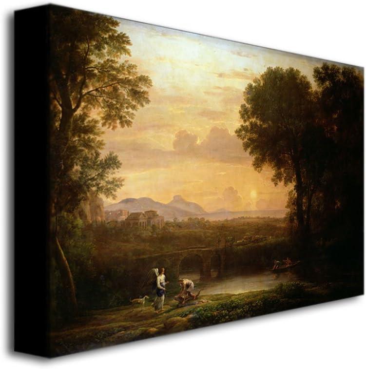 Claude Lorrain Landscape at Dusk 35x47 Canvas Art