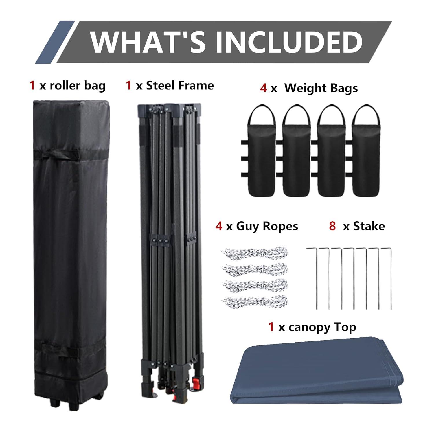 YRLLENSDAN Pop Up Canopy 10x10, Pop Up Tents for Parties 10x10 Outdoor Canopy Pop Up Tent Canopy Waterproof Canopy UV Protection Shade Tent for Backyard Popup Tent 10x10, Blue