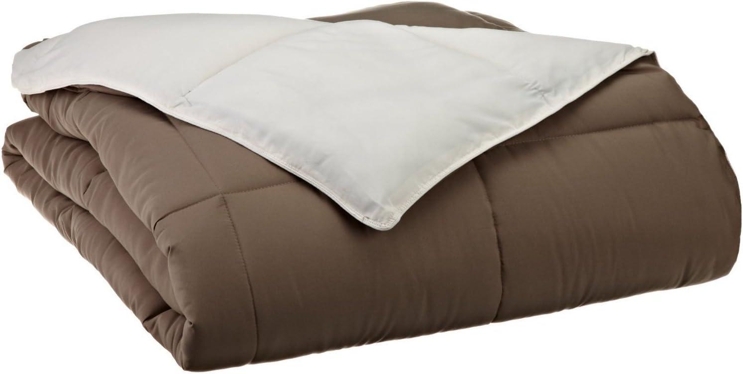 Superior Down Alternative Reversible Comforter, Twin/ Twin XL, Ivory/ Taupe