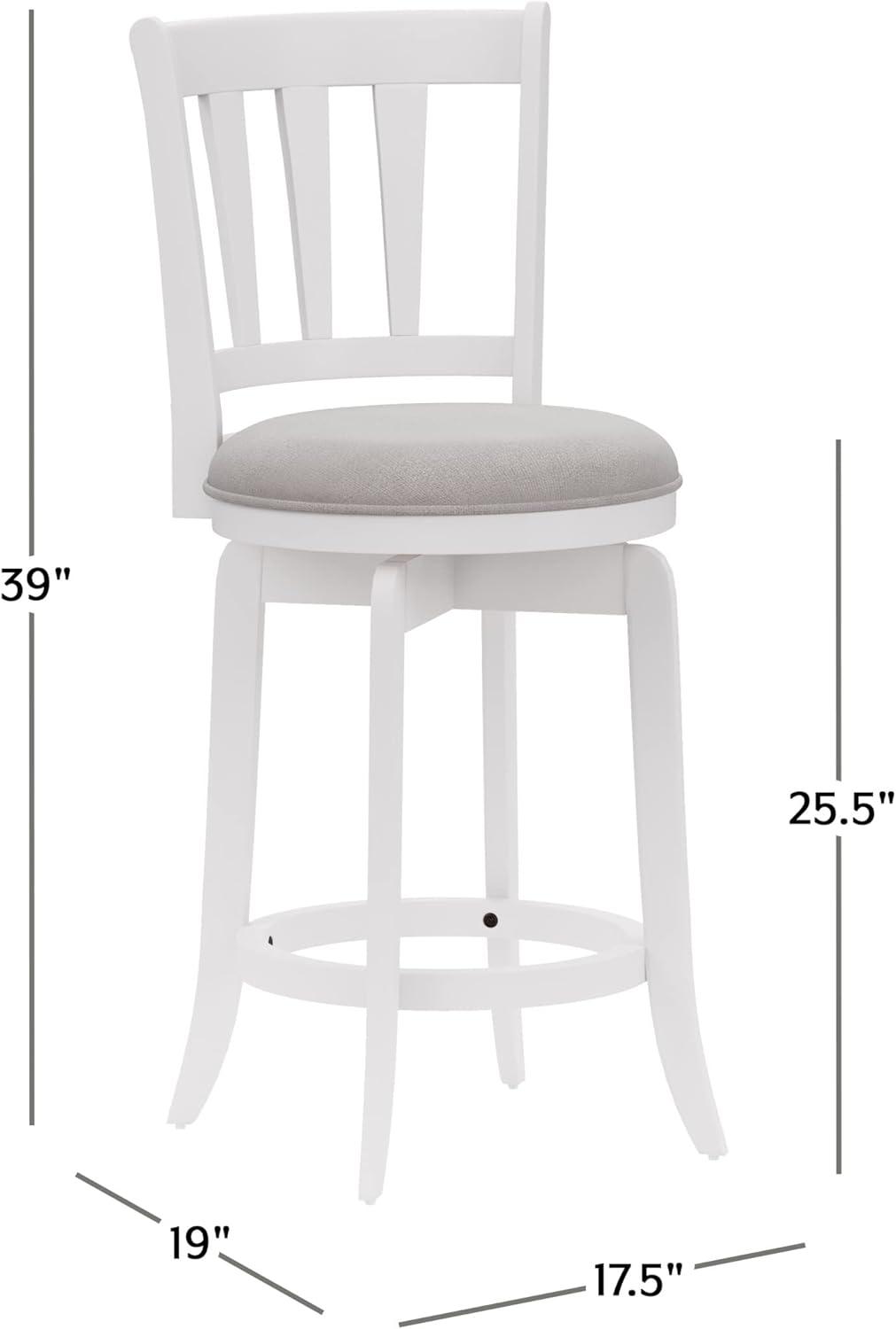 Presque Isle White Wood and Metal Swivel Counter Height Stool