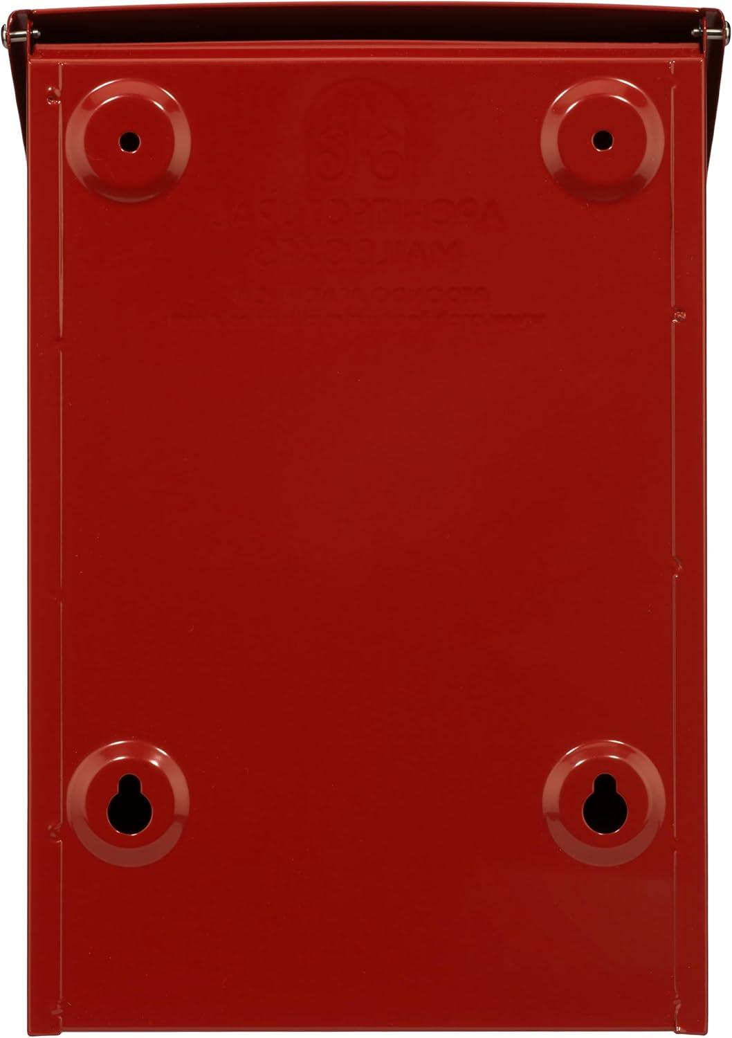 Small Red Steel Modern Wall Mount Mailbox