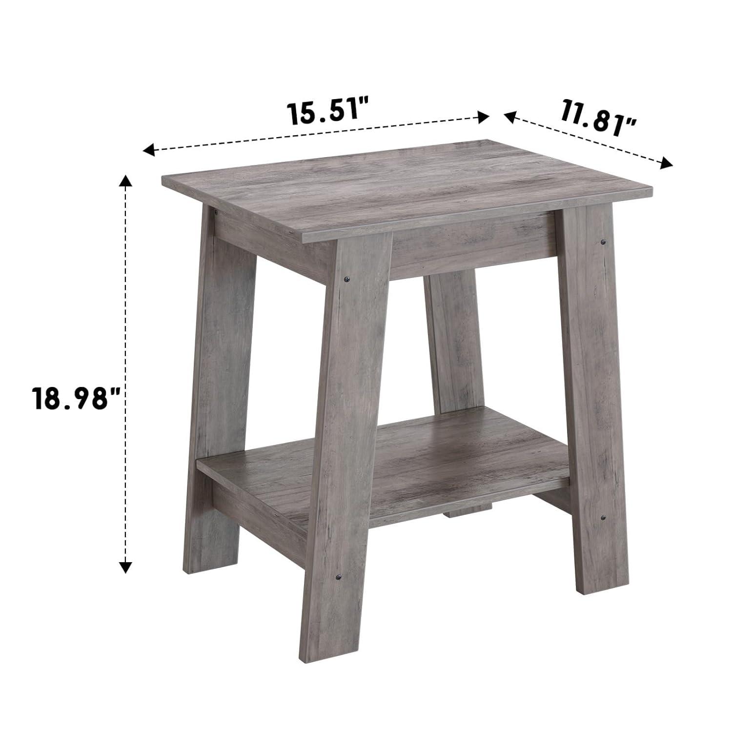 Nasitip 2-Tier End Table, Small Side Table, Nightstand with Storage Shelf, Narrow Side Table for Small Spaces(White)