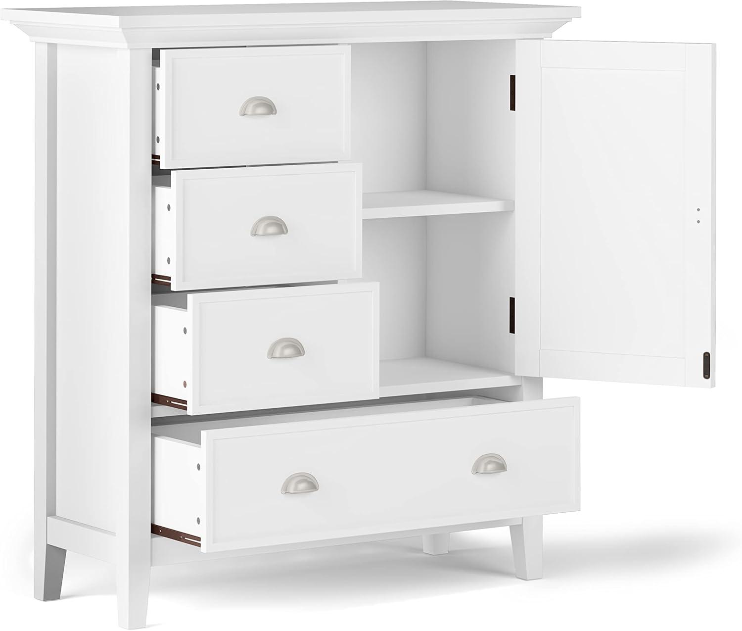 White Solid Wood Freestanding Office Storage Cabinet