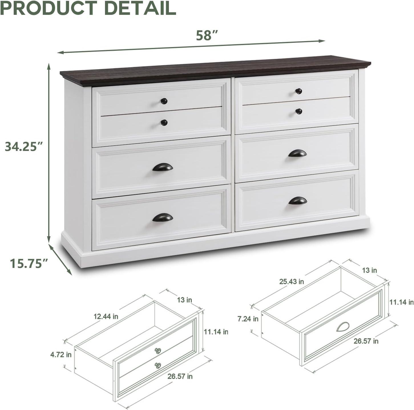 Winston Porter Nadra 4 Drawer Dresser for Bedroom, Chest of Drawers Organizer Storage, Farmhouse Wood Rustic Tall Dresser