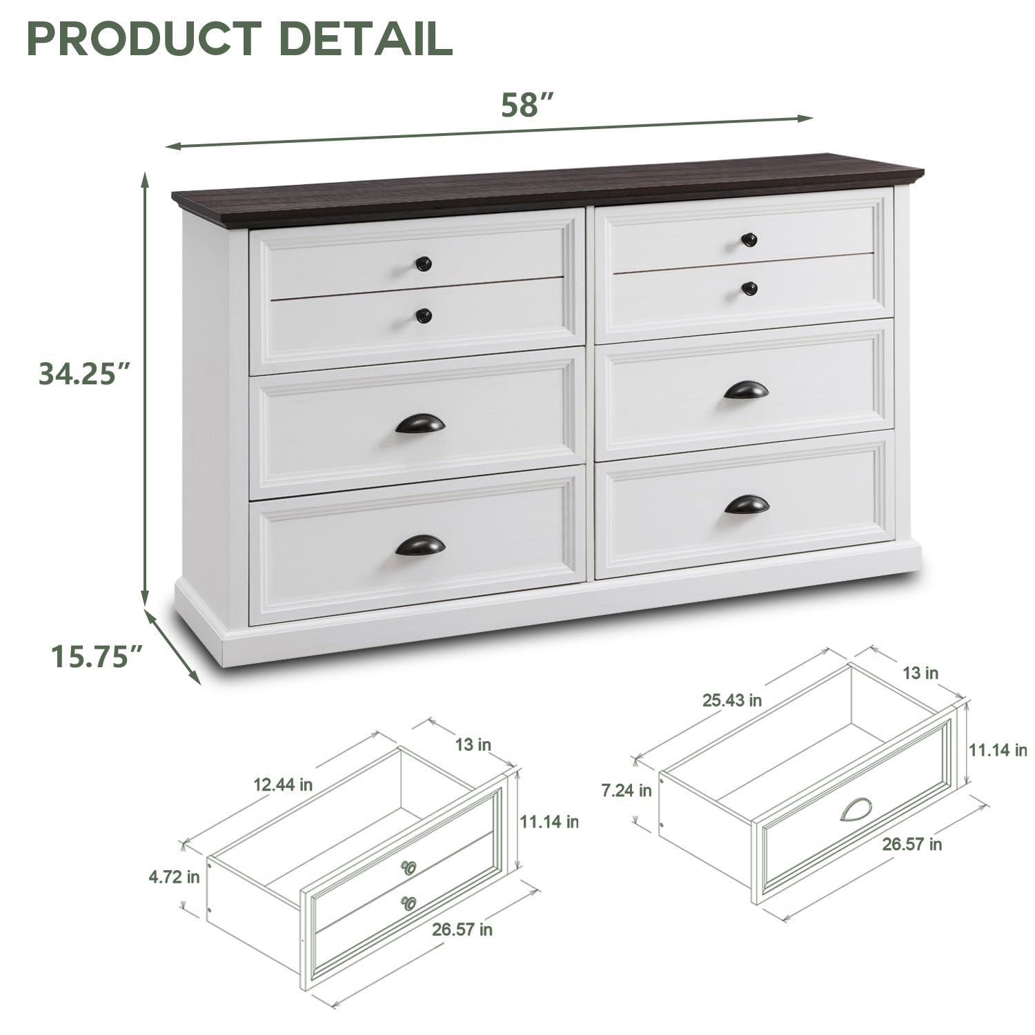 Winston Porter Nadra 4 Drawer Dresser for Bedroom, Chest of Drawers Organizer Storage, Farmhouse Wood Rustic Tall Dresser