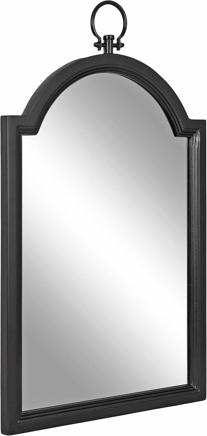 Kate & Laurel All Things Decor 18"x30" Ohara Arch Wall Mirror Black : Traditional Style, Rounded Top, Wall Mounted