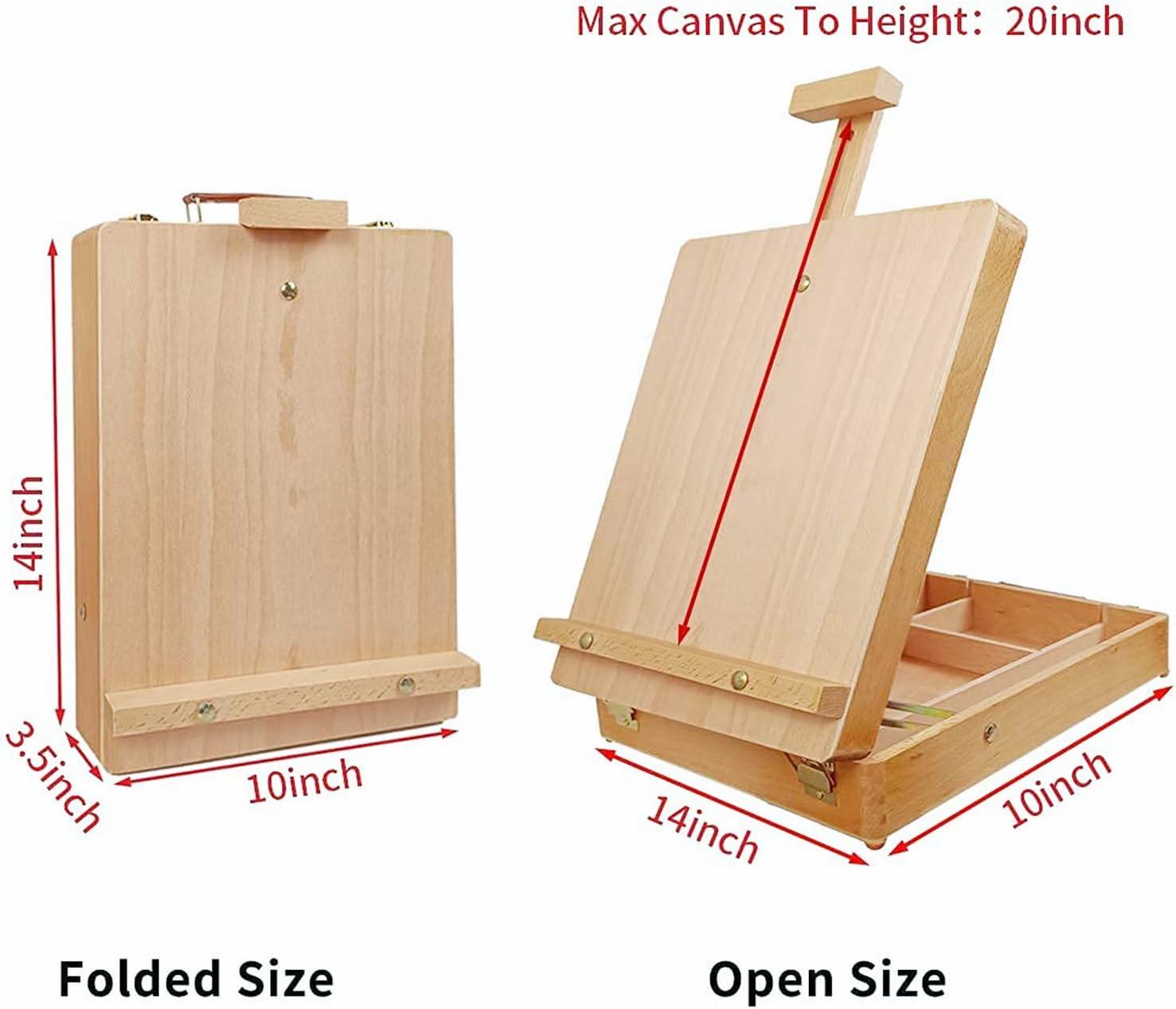 Beechwood Adjustable Tabletop Easel with Storage Compartments