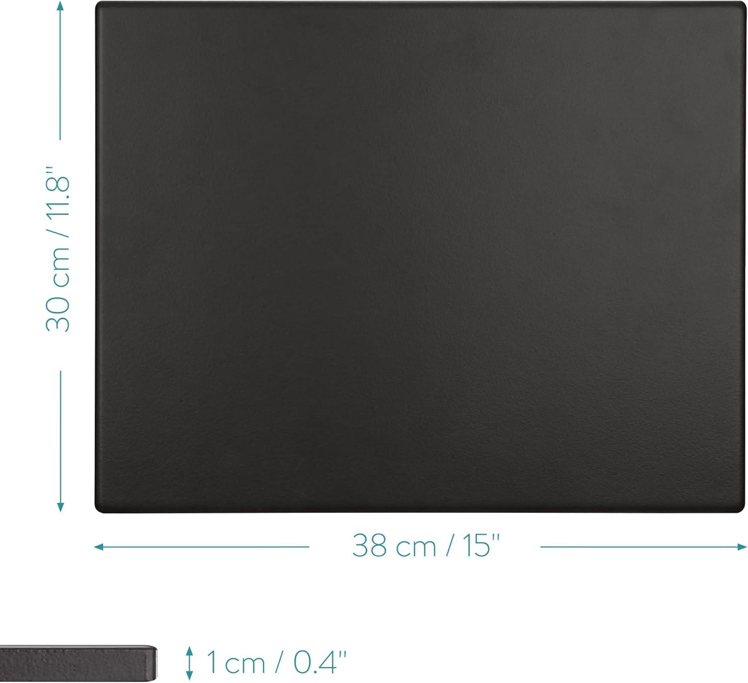 Navaris XL Pizza Stone for Baking - Glazed Square Cordierite Stone Plate for BBQ Grill Oven, Bake Serve Bread - Incl. Recipe Book - 15" x 11.8" x 0.6"