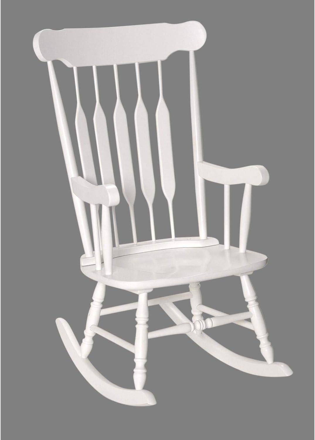 White Solid Wood Adult Rocking Chair