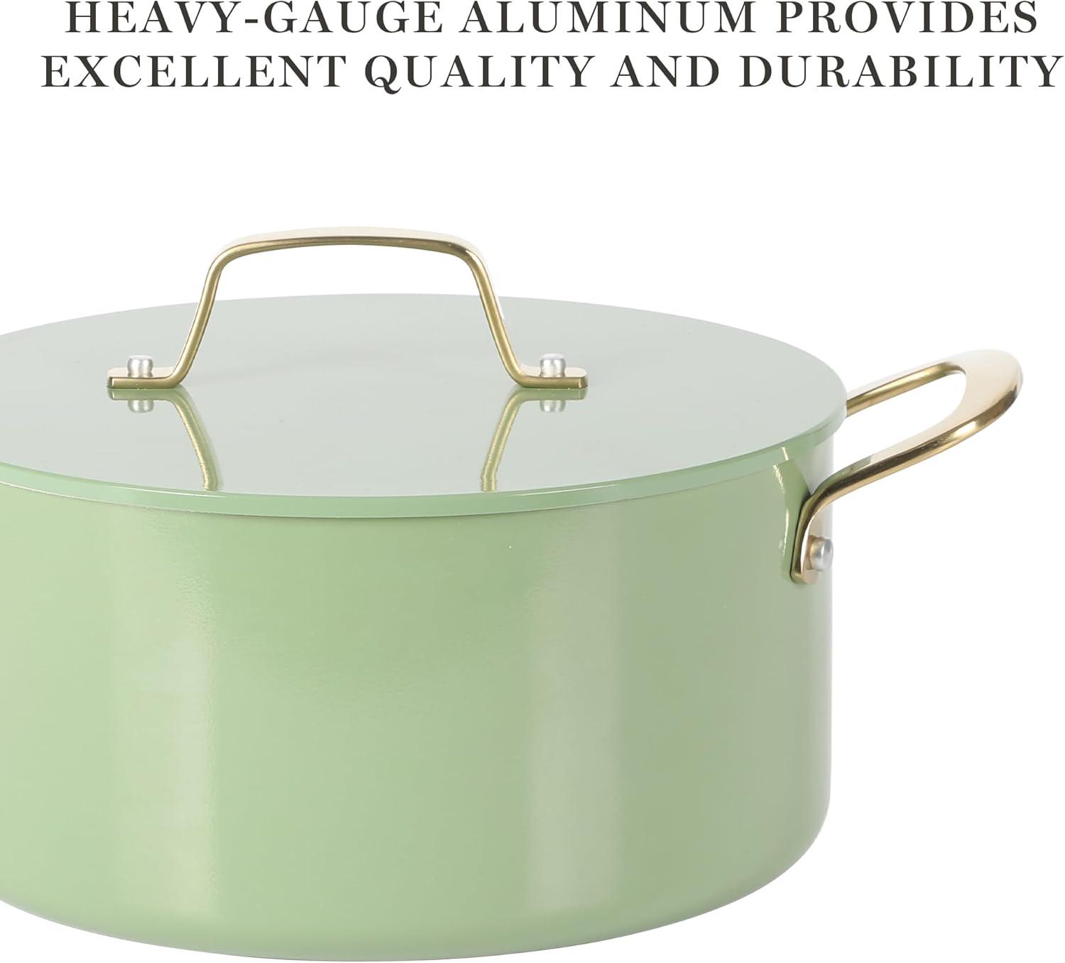 Martha Stewart Galway 10 Piece Aluminum Cookware Set w/Alum Lid