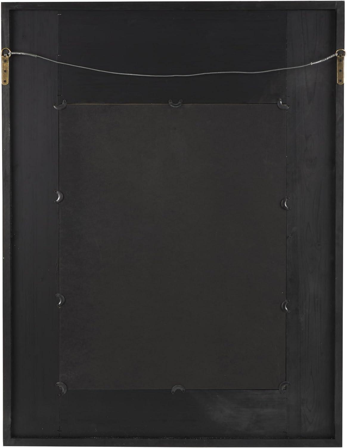 Ophelia & Co. Eberhart Wood Vintage Inspired Acanthus Scroll Floral Brown Wall Mirror with Distressed Cream Accents