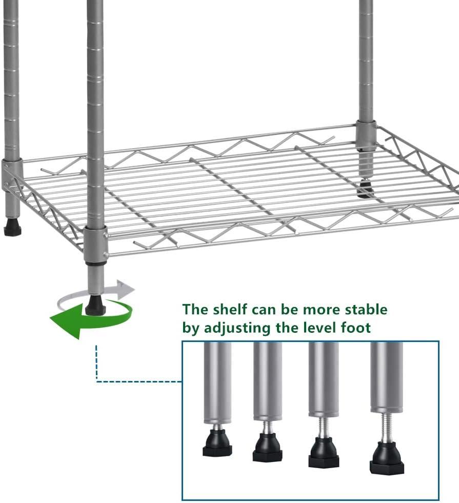 Adjustable Black Wire 6-Shelf Storage Rack for Kitchen and Bathroom