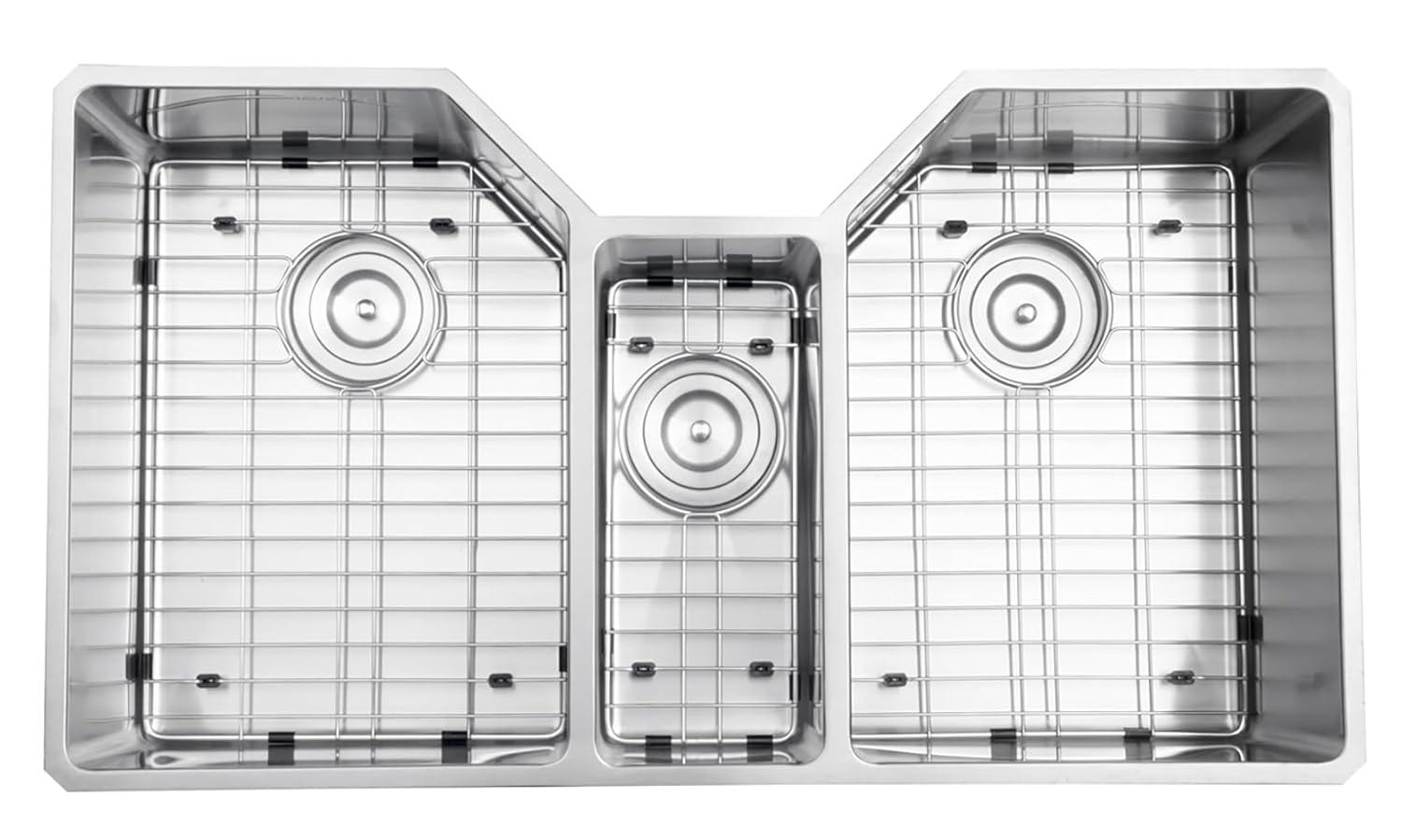 Ruvati 35" Triple Bowl Undermount 16 Gauge Stainless Steel Kitchen Sink