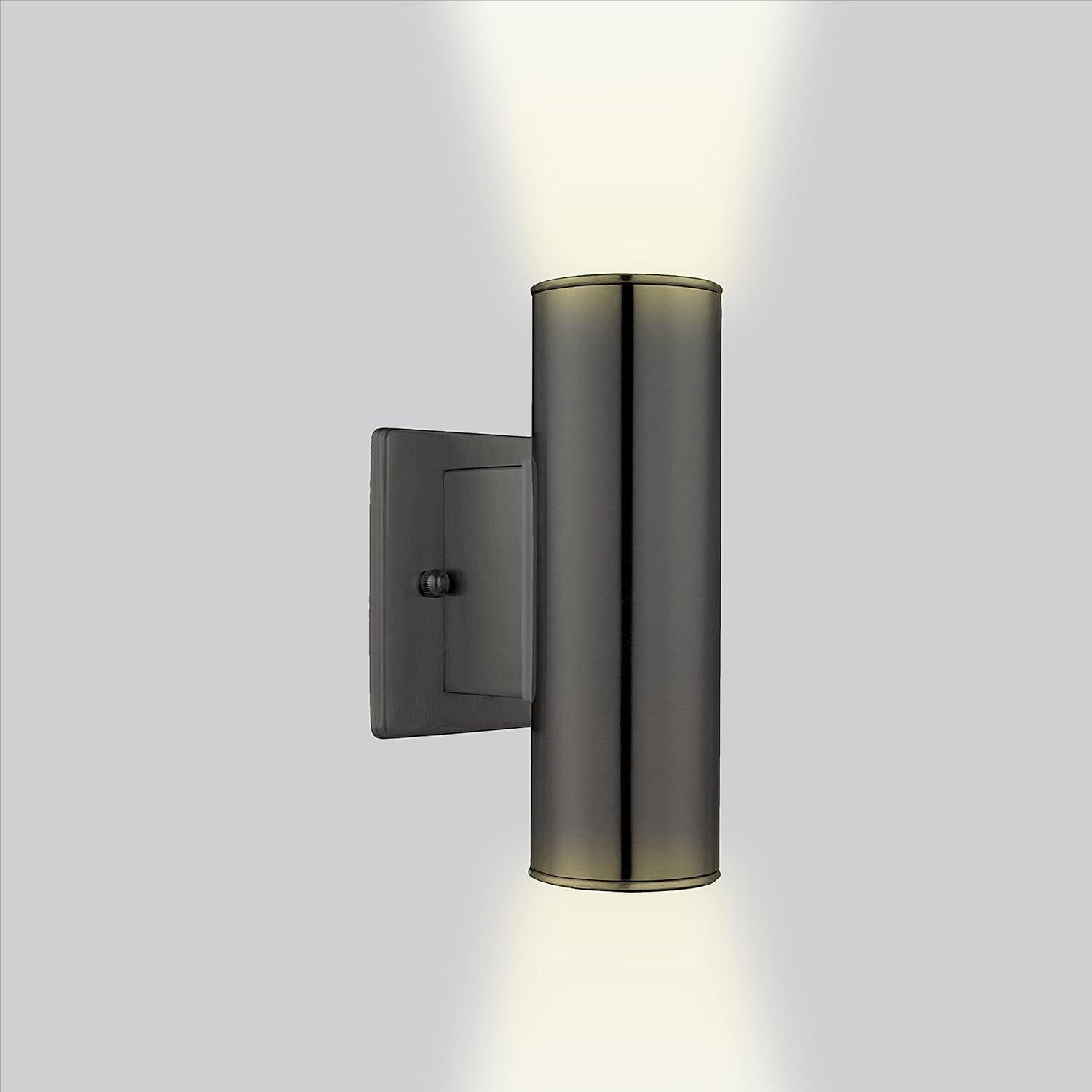 2-Light Riga Outdoor Wall Light Matte Black - EGLO: ETL Listed, Integrated LED, Adjustable Head Tilt, Iron Body