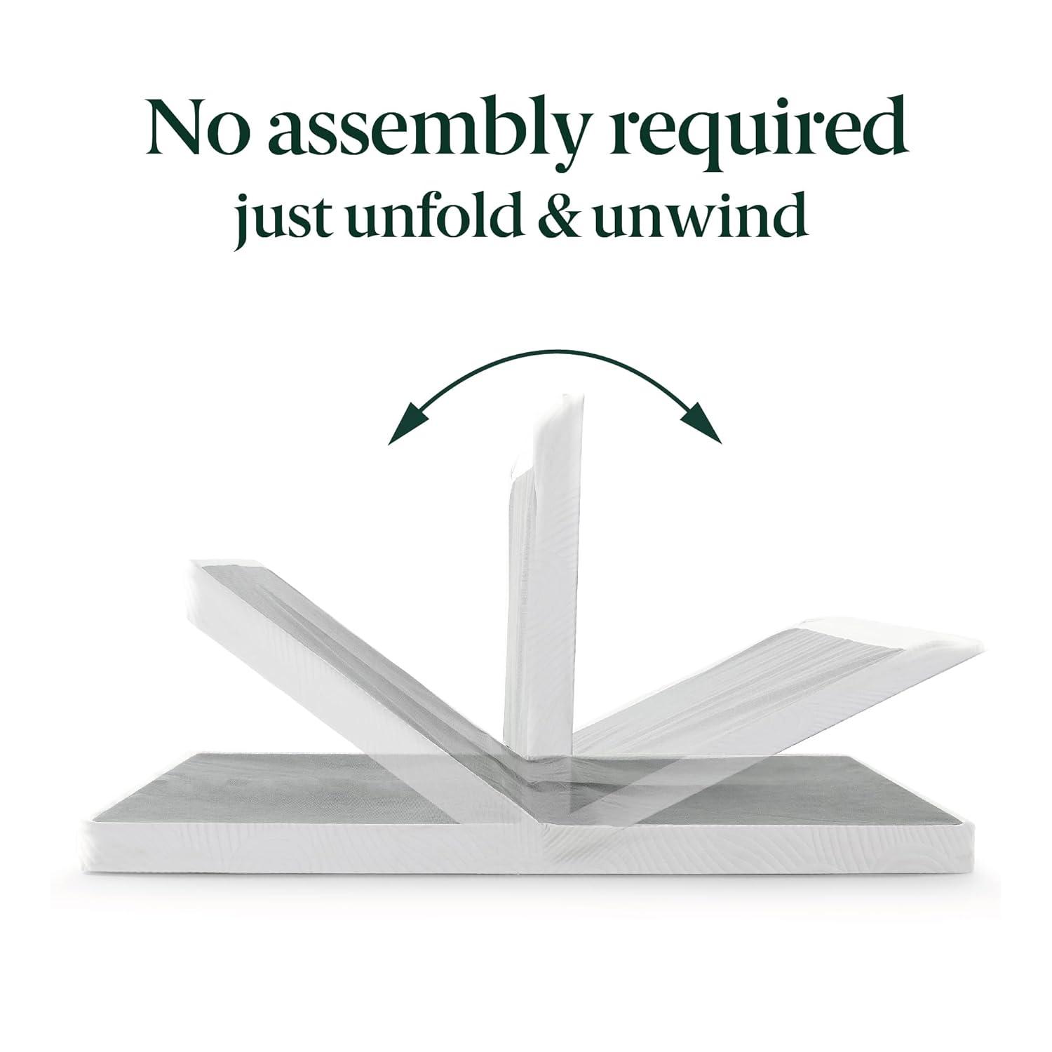 ZINUS 4 Inch Box Spring with Cover, No Assembly Mattress Foundation, Sturdy Metal Structure, Queen, White