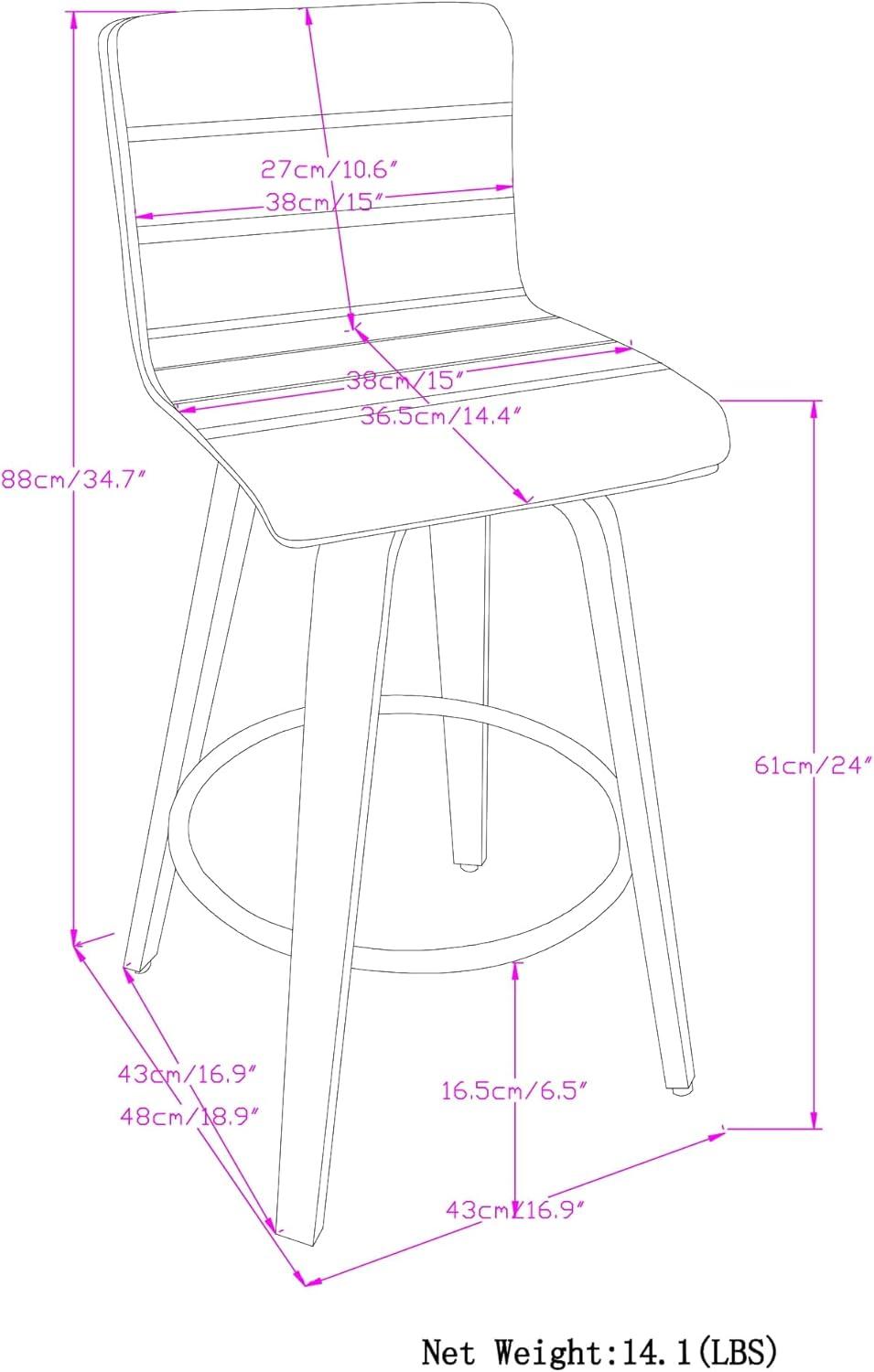 White Faux Leather and Wood Swivel Counter Stool